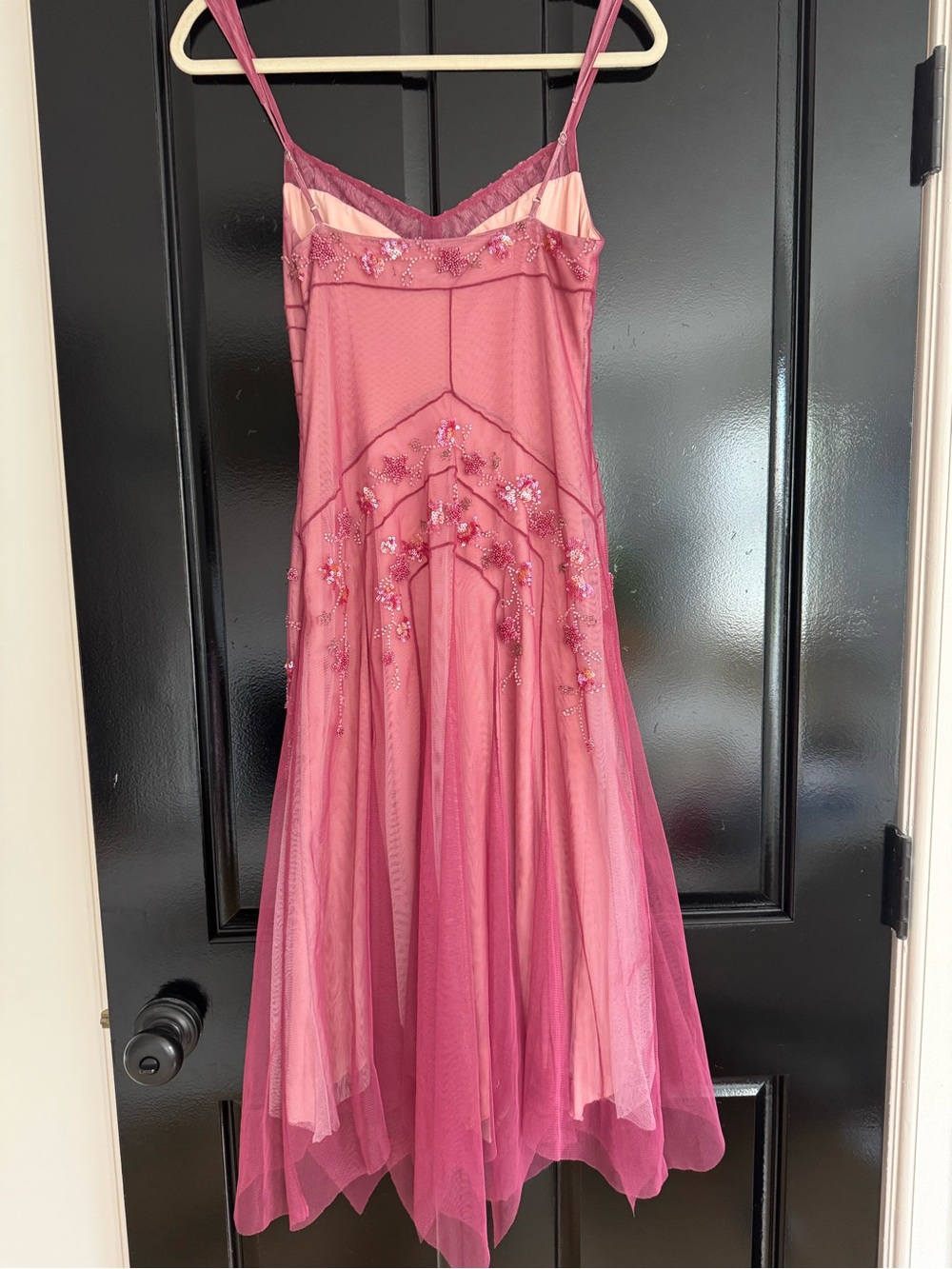 BCBG Pink Beaded Midi Dress - Picture 3 of 4